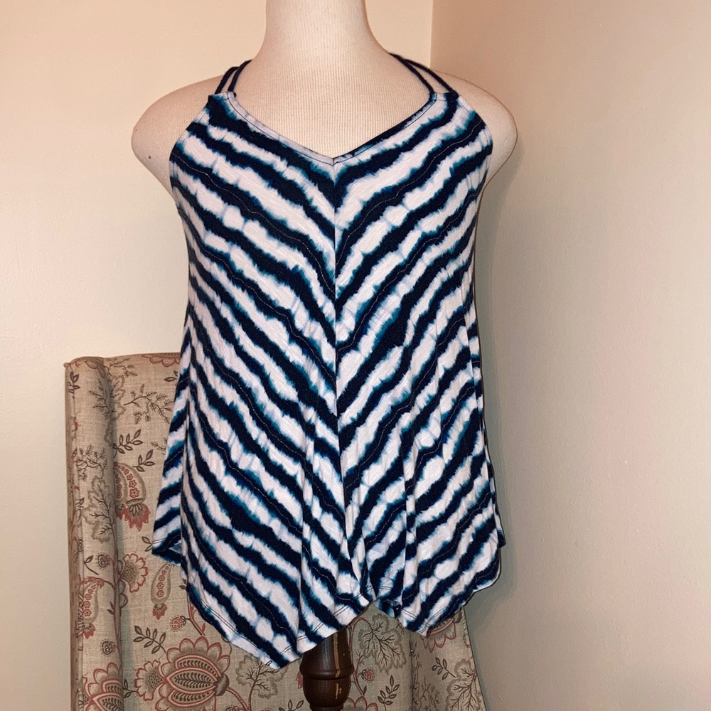 Maurices Blue and White Striped Tank Top